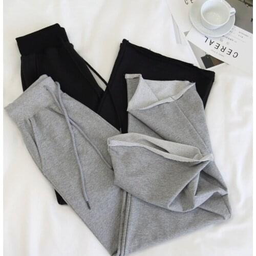 Spring and Autumn Women Casual Wide-leg Pants High Waist Loose Straight Wild Student Trousers Female Long Pants NS2049