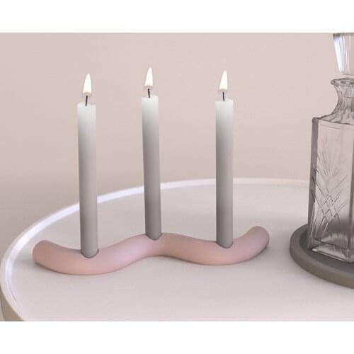 Cement Candle Holder Silicone Mold Concrete Aromatherapy Candle Hole Support Molds DIY Creative Design Household Products Mold