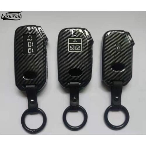 Car ABS Key Cover Shell Holder For KIA Seltos Sportage R Stinger Sorento Cerato K5 2020 2021 Remote Key Chain Accessories