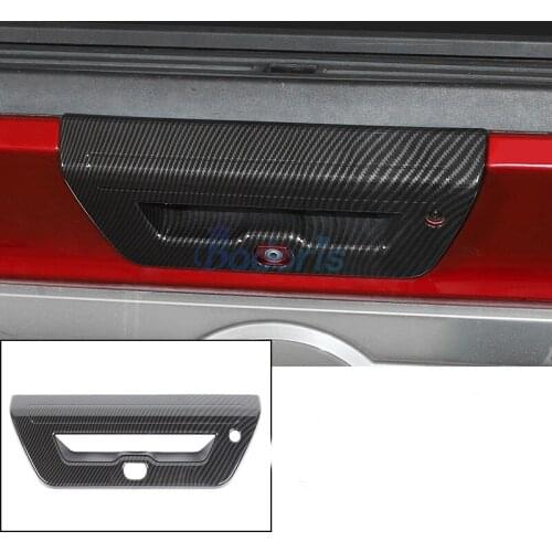 Carbon Fiber Color Rear Trunk Handle Cover Sticker Door Handle Bowl Moulding Trim For Ford F150 RAPTOR 2017 2018 2019 Accessory