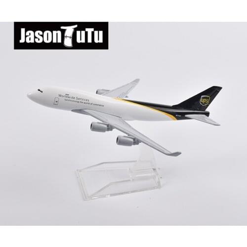 JASON TUTU 16cm UPS Boeing 747 Airplane Model Plane Model Aircraft Diecast Metal 1/400 Scale Gift Factory Wholesale Dropshipping