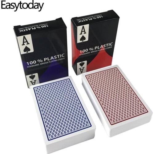 Easytoday 10Pcs/set PVC Poker Cards Baccarat Texas Hold'em Plastic Playing Cards Waterproof Poker Entertainment Cards Board Game