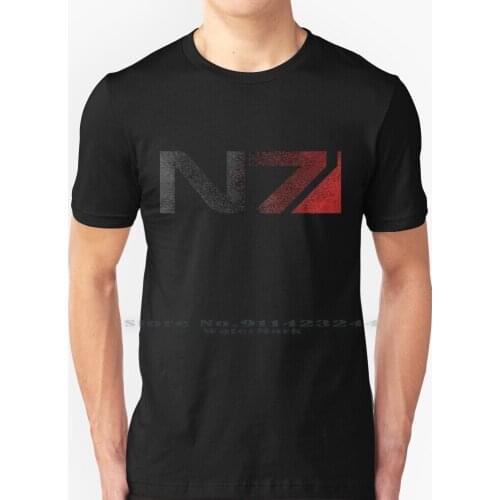 Mass Effect N7 Distressed Logo T Shirt 100% Pure Cotton Mass Effect N7 Spectre Video Games Commander Shepard Bioware Creative
