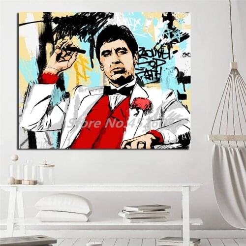 Tony Montana Canvas Prints Picture Modular Paintings For Living Room Poster On The Wall For Living Room Home Decor