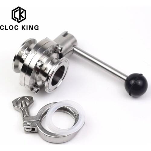 1" 1-1/2" 2" 3" 4"(25mm-102mm) SS304 Stainless Steel Sanitary 1.5" 2" 3" 4"Tri Clamp Butterfly Valve Homebrew Beer Dairy Product