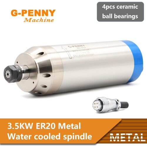 G-Penny Metal Working Spindle 3.5KW ER20 Water Cooled Spindle Motor Pole=4 800Hz used for Metal Copper iron Stainless Steel etc