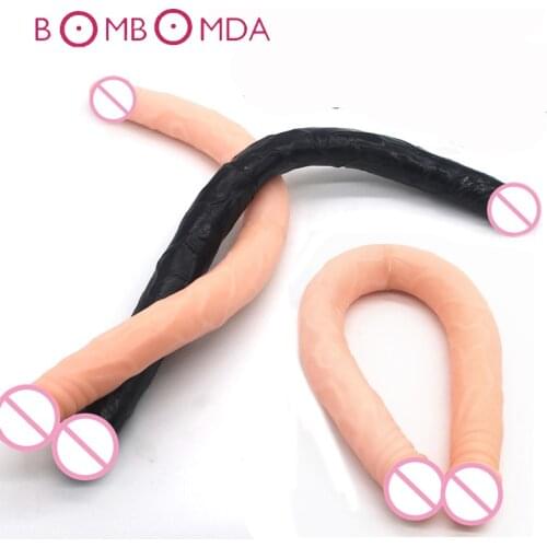 Soft Silicone Lesbian Double Dildos G Spot Vagina Anal Plug Prostate Stimulator Real Penis Dildo for Women Couples Masturbation