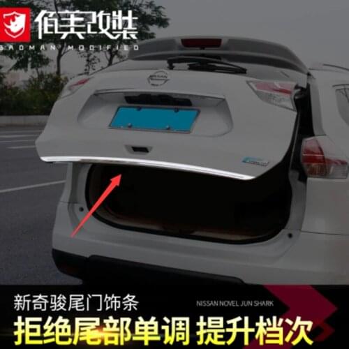 Tailgate Rear Door Bottom Cover Molding Trim Stainless Steel back door trim car Accessories for Nissan X-Trail X Trail2014-2020