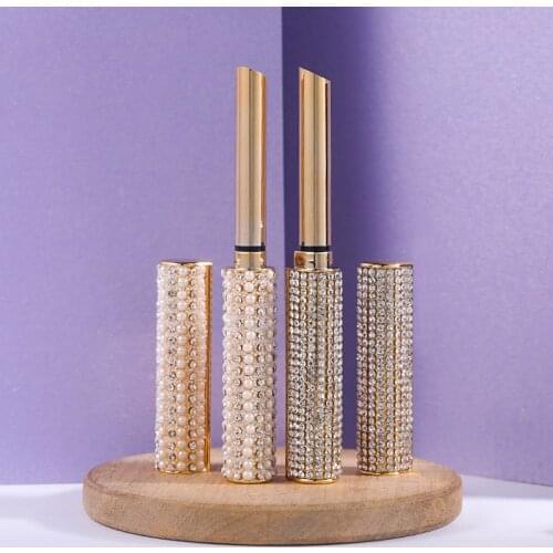 Wholesale Lip Balm Container Lipstick tube Direct - filling Pasted With Diamond and Pearl Refillable Bottles Cosmetics Packaging