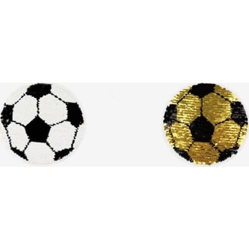 Patch deal with it clothes t shirt women Diy 190mm Football Reversible change color sequins biker patches for clothing Stickers