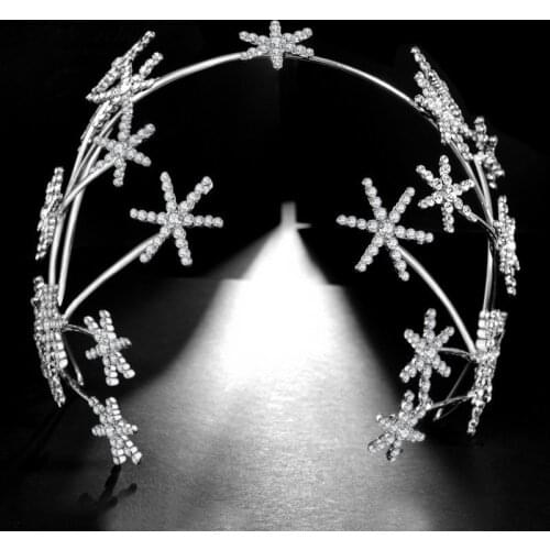 PEORCHID Bride Crystal Headband Bridesmaid Hair Accessories For Women Ornement Cheveux Wedding Headpiece