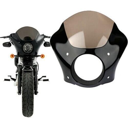 DHBH-Motorcycle Headlight Fairing Front Shroud Windshield Fairing for Sportster XL883 XL1200 Road King Dyna