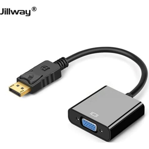 Jillway DisplayPort to VGA Converter Male to Female Connector Compatible for Computer Desktop Laptop PC Monitor ProjectorHDTV