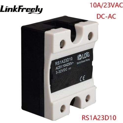 RS1A23D10 10pcs Mini Triac Single 1 Phase Solid State Relay 10A,Output 24-280VAC Input 5V 12V 24V DC AC SSR Relay Switch Board