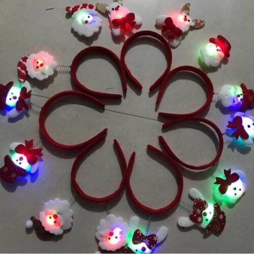 Led Colorful Flashing Headdress Button Christmas Party Birthday Eve Dance Hoop Luminous Bar Performing Dresses Adults Children