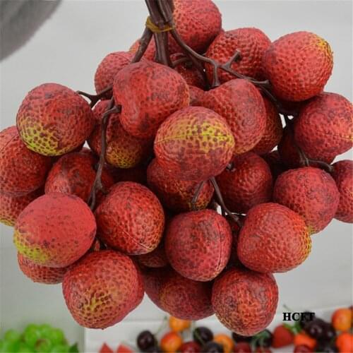 Party festive Kitchen home hotel restaurant cafe bar Shop Store decoration plastic Simulation litchi lichee bunches fruit model
