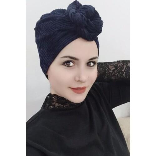 Womens Velvet Hand Dolman Bathing Cap Navy Blue