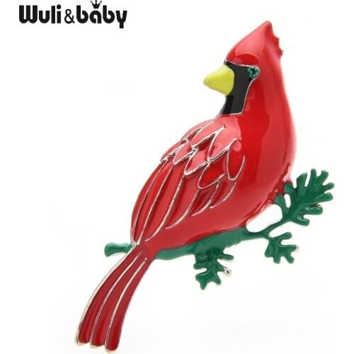 Wuli&baby Enamel Anime Parrot Bird Brooches For Women 2020 New Year Party Casual Brooch Pins Gifts