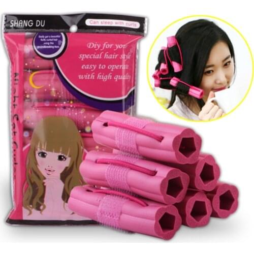 1 Pack Magic Sponge Hair Curler Pink Foam Cushion Hair Styling Rollers Curler Twist Tool DIY Hairdressing Salon Styling Tools