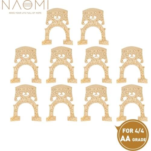 NAOMI 10pcs/1set Select AA Grade Maple Wood Bridge w/Nice Snow Flake Texture Durable For 4/4 Cello Accessories