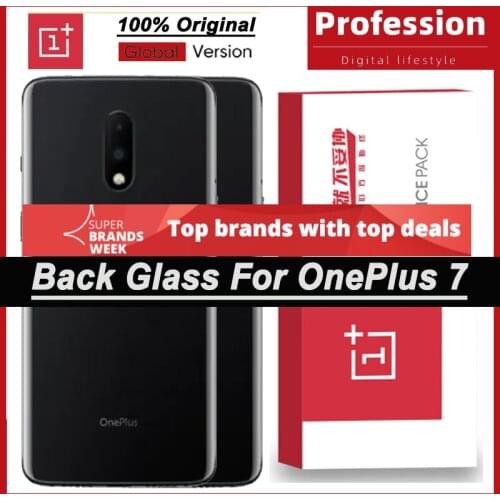 100% Original Back Battery Cover Rear Door Housing Case for OnePlus 7 With Camera Lens + Adhesive Tape Repair Parts