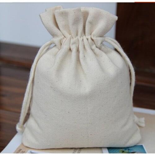 500pcs CBRL cotton canvas small drawstring bag jewelry bag wholesale custom 10*13cm gift bag 1 color printing DHL shipping