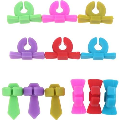 6PCS Silicone Wine Glass Marker Creative Bowknot Design Drink Charms Label Mark Glass Identification Perfect for Parties