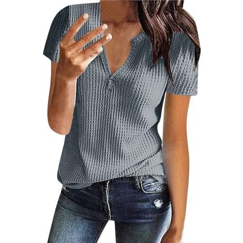 Solid Knit Short Sleeve Tunic Blouse Female Elegant Slim Fit Short Sleeve Shirts Streetwear Camicias Dairy Soft V-neck Рубашки