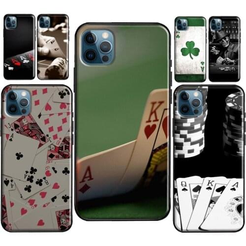 Poker Playing Cards Case For iPhone XR X XS Max SE 2020 6S 8 7 Plus Coque For iPhone 12 mini 11 Pro Max