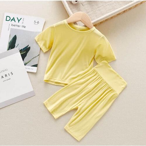 Childrens home wear thin 2021 summer new modal pajamas suit childrens clothes