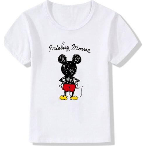 Disney Kids T-Shirt Micky Mouseminnie Mouse Donald Duck Print Tshirt Cartoon Casual Kids Clothing New Summer Clothes Tops Tees