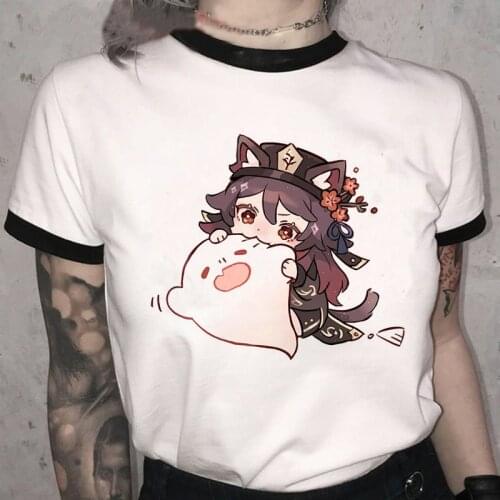 Genshin Impact hu tao T Shirt Men/women Game Graphic Tees Unisex Kawaii Summer Tops Harajuku Cartoon T-shirt Funny Keqing Male