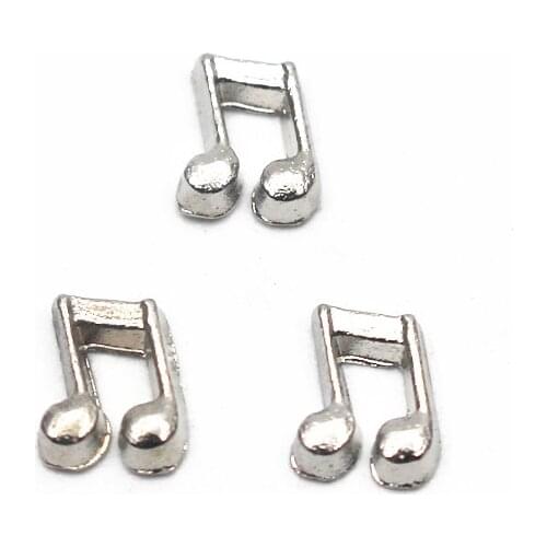 Hot selling 10pcs/lot crystal musical notation floating charms silver Alloy charms living glass memory lockets DIY jewelry