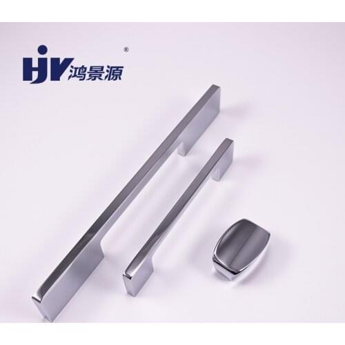 Chrome Knobs and Handles Aluminum Cabinet Hardware Drawer Knobs Cupboard Pull Modern Kitchen Cabinet Furniture Fittings Pulls