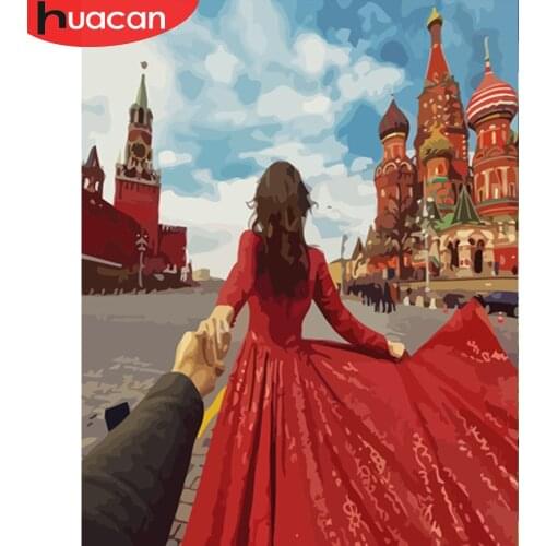 HUACAN Oil Painting By Numbers Lovers Figure Acrylic Canvas Painting Home Decoration Unique Gift Modern Wall Art Picture