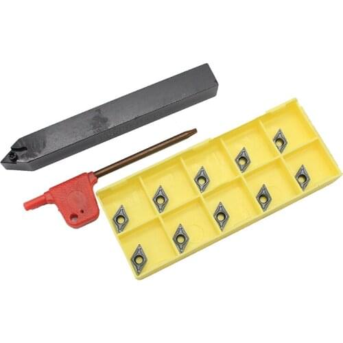 SDNCN1212H07 1PCS+ 10PCS DCMT070204-MV LF6018 carbide insert for CNC Lathe Turnning cutter holder turning tools holder