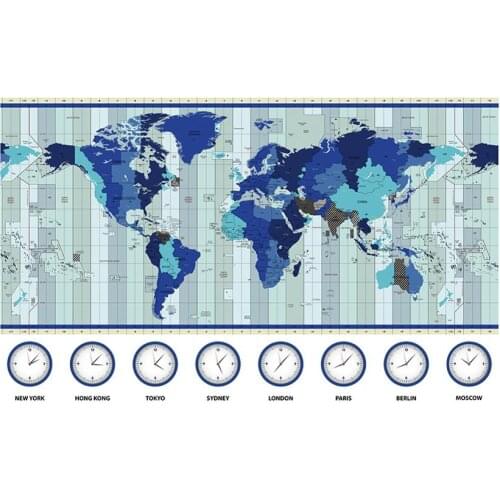 The World Map Time Zone Map 150x100cm Non-woven Waterproof Map For Education And Research
