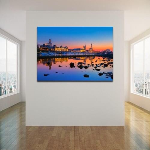 Canvas Painting Cityscape of Dresden Posters and Prints Wall Art Picture for Living Room Decor No Frame