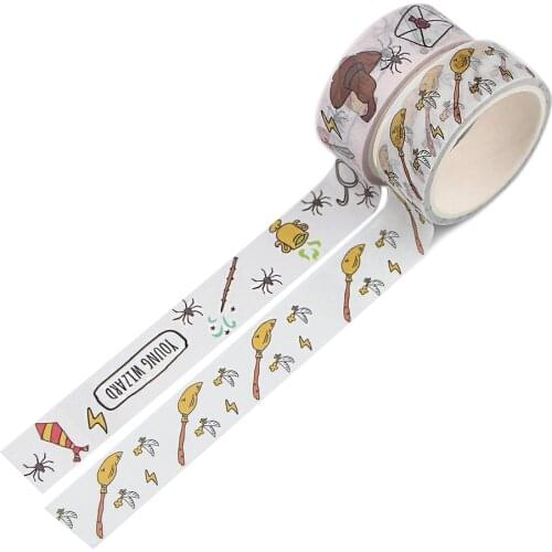 LX262 Broom Washi Tape Adhesive Tapes DIY Masking Tape Funny Stickers Decorative Stationery Tapes