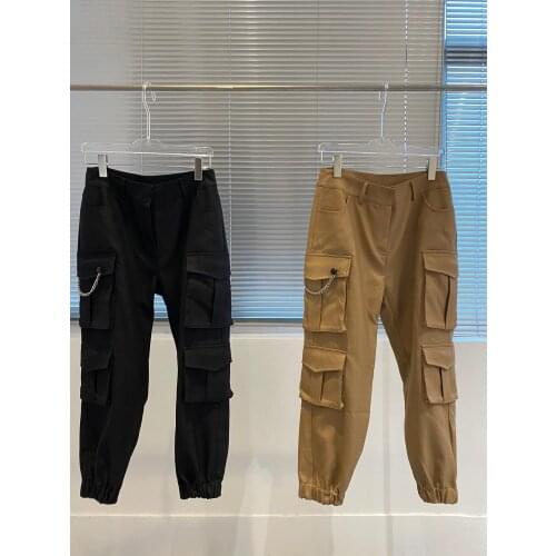 2021 Fall Winter Luxury Minimal Design Cargo Street Style Pockets Pants