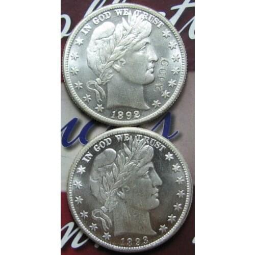 COPY REPLICA 1892/1893 Barber Half UNC Two Face copy Coin