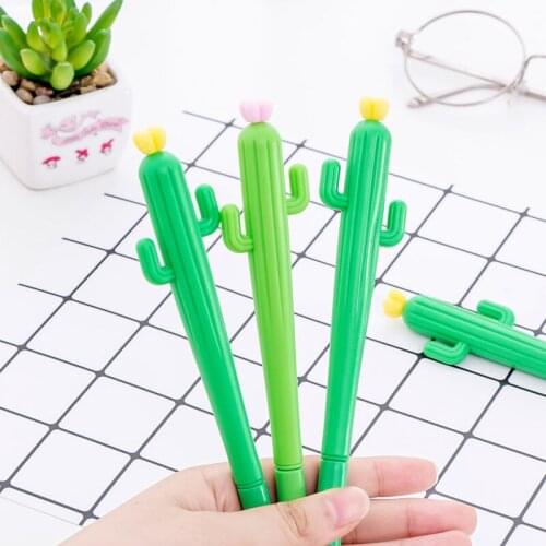 48pcs/lot Korean creative cute cartoon cactus style school gel pen unisex pen water ink sign pen promotion gift