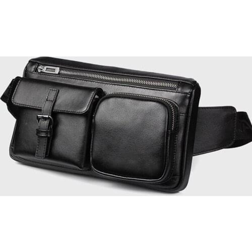 Famous design Mens Waist Bag Fashion PU leather Casual Messenger bag Multifunction Coin purse Mobile Phone Case male Chest Bag