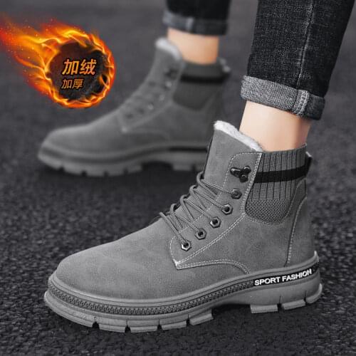 New Men Snow Boots Warm Fur Winter Shoes Men Winter Martin Boots Footwear Men Plus Size Ankle Boots Sneakers Botas Hombre