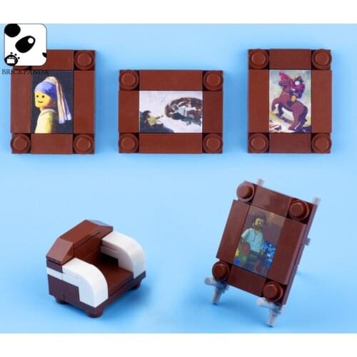 MOC Custom Printed Painting Compatible 2x3 Tile Building Blocks Figures Accessories Military Soldier Frame City Children Toys