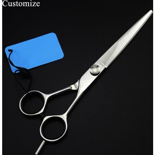Customize logo japan 440c steel 7 inch Pet dog grooming hair scissors cutting barber makas dog cut shears hairdressing scissors