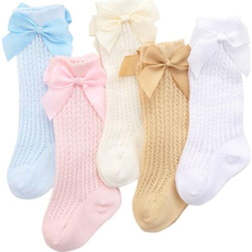 New Baby Infant Girl Non-Slip Stocking Knee High Lace Princess Long Tube Booties Stocking