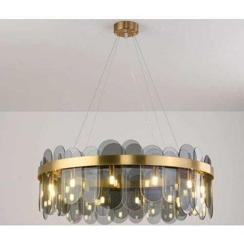 Light luxury pendant lights new Nordic postmodern minimalist living room designer glass bedroom study model room lamps 110-240V