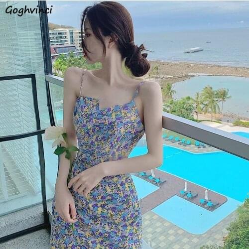 Dress Women Mini Sleeveless Slim Sexy Female Asymmetrical Summer Party Clothing Sweet Prairie Chic Trendy Floral Retro Popular
