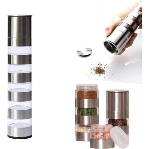 6 Pcs Camping Spice Jar Container Portable Seasoning Condiment Storage Box Multi Tableware Set For Outdoor BBQ Picnic Travel New